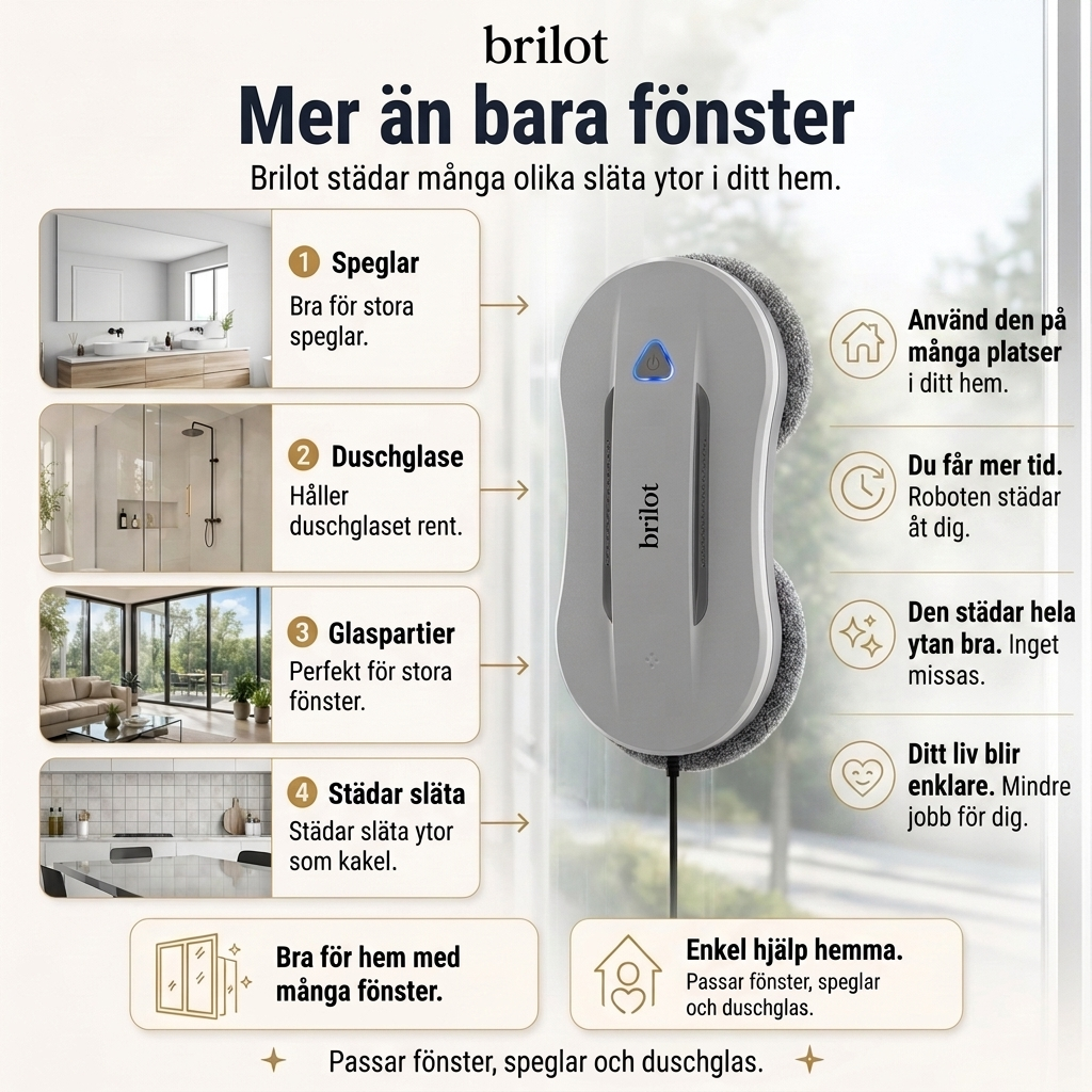 Fönsterputsrobot- Sitt och vila – låt roboten göra jobbet.